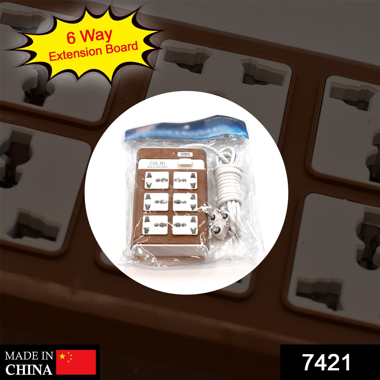 7421 Extension Board 250v 6 Way Extension Board 7421 Extension Board 250v 6 Way Extension Board